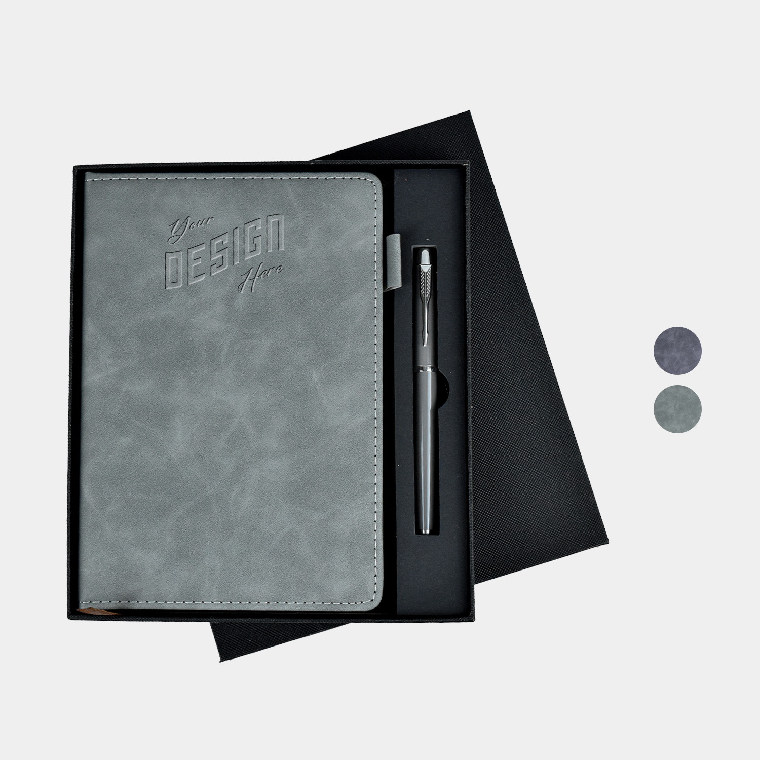 TiTUS® Executive Velveteen PU Lather A5 Notebook, Pen in EVA Case Gift Set