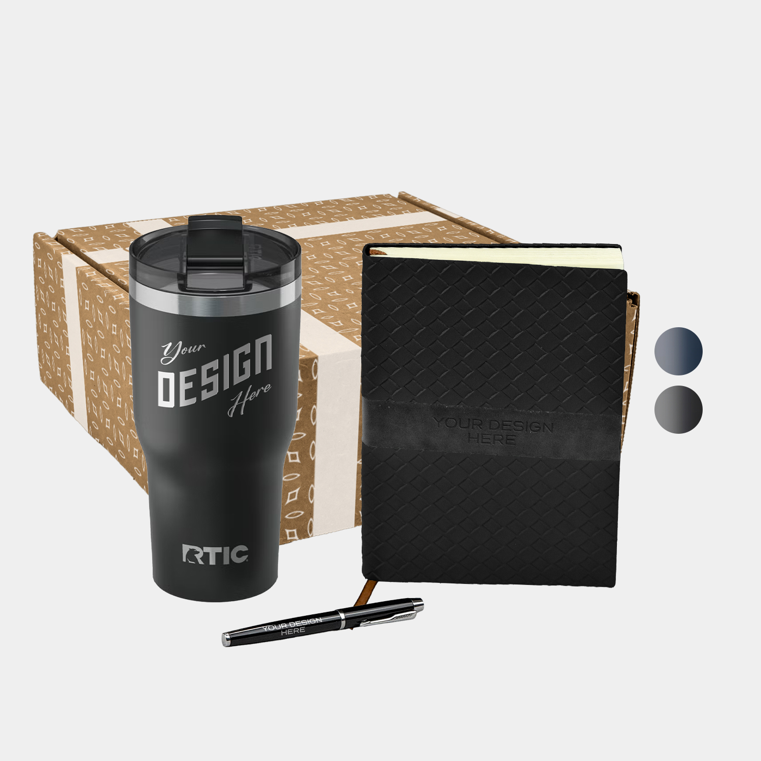 RTIC® 30 oz Tumbler, TiTUS® Sahara Notebook & Pen Gift Set