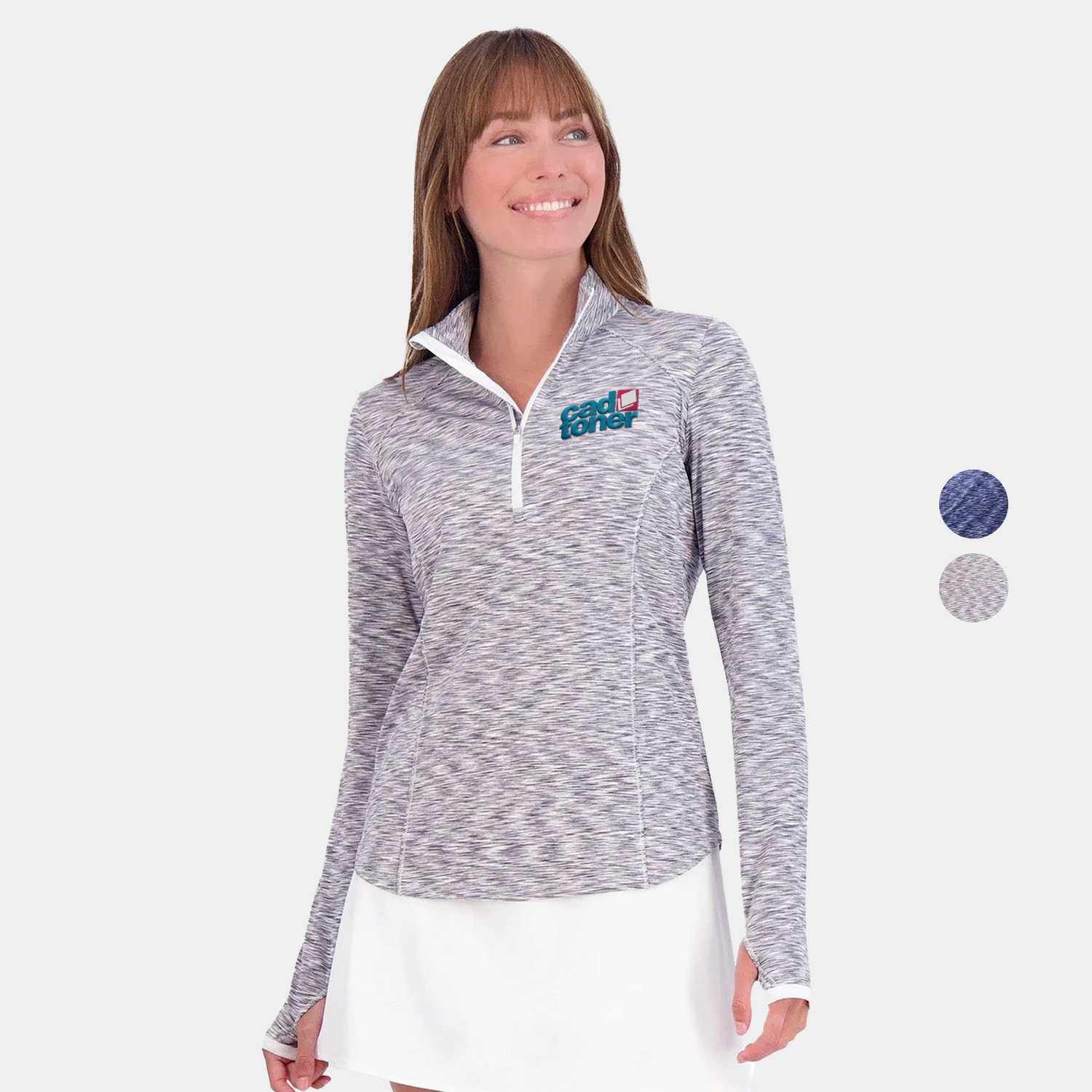 Zero Restriction® Shae Space-Dyed Stretch Zip Mock with UPF 50+ Protection