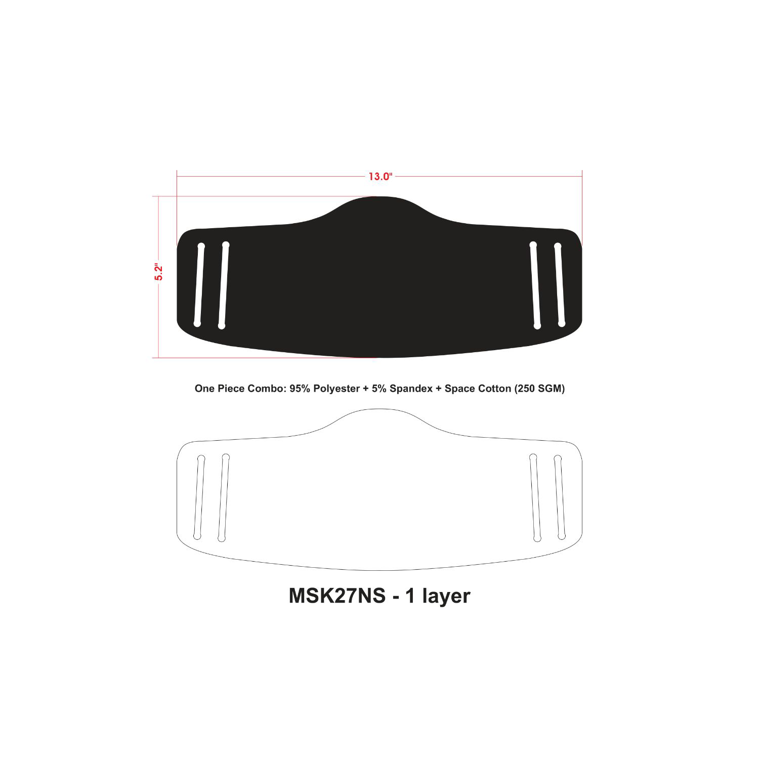 No-Sew Face Mask w/ Full Color Imprint Washable Safety Masks