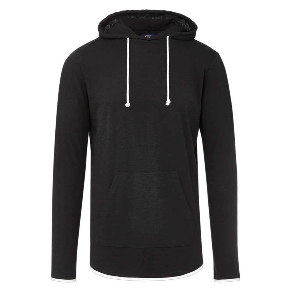 Miles Slub Hooded Tee With Curved Hem