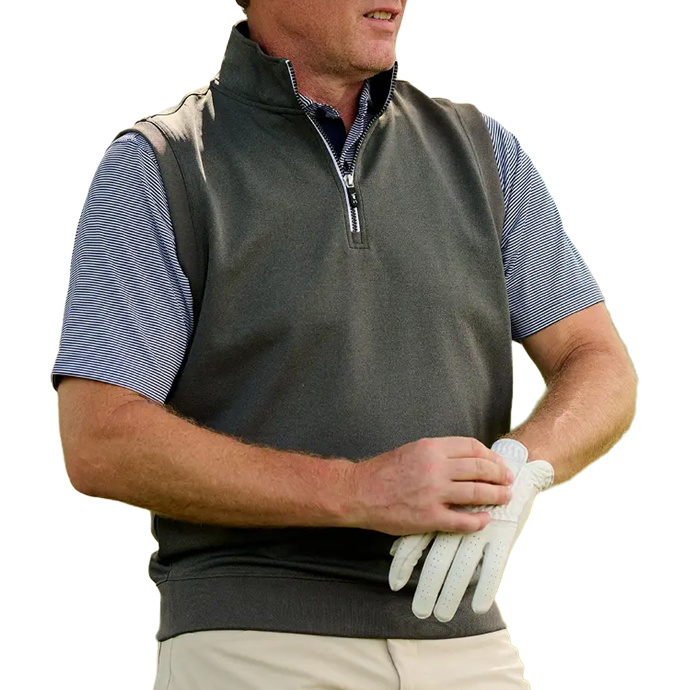 Fairway & Greene® Caves Solid Quarter Zip Vest with UPF 50+ sun protection