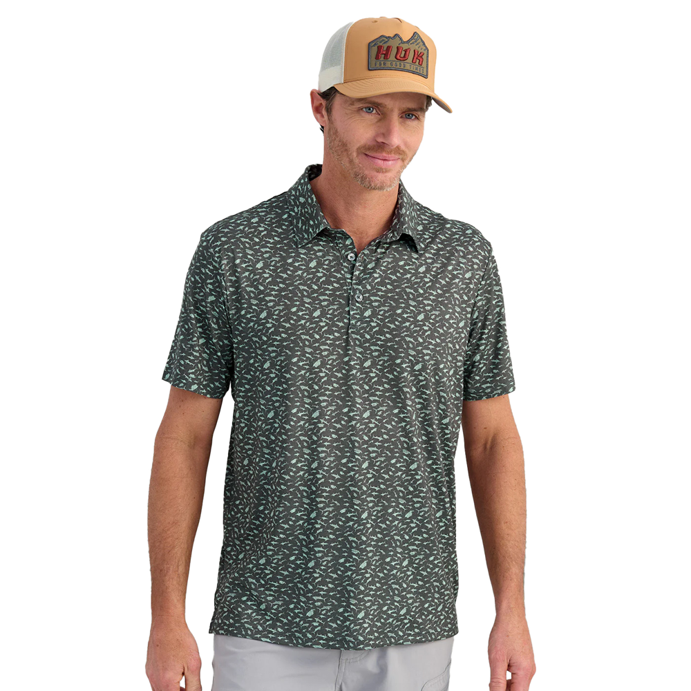 Huk® Men's UVGuard Lightweight Everyday Printed Polo Shirt with Custom Logo