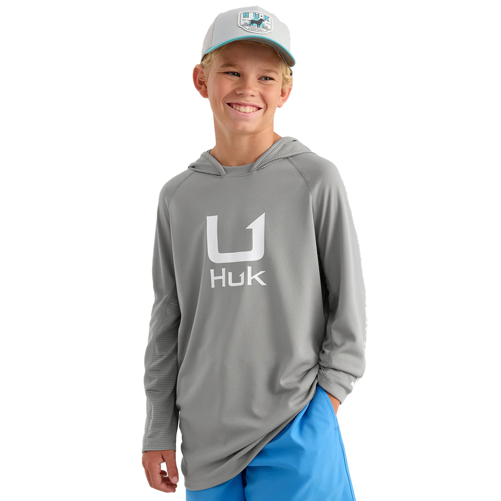 Huk® Youth Quick-Dry Fishing Hoodie with Custom Logo