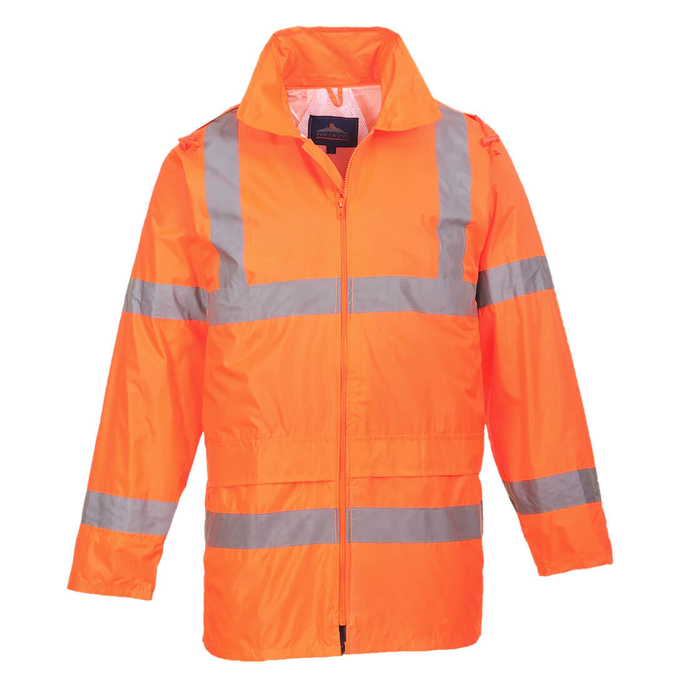 PORTWEST® Hi-Vis Wind Resistant Rain Traffic Jacket w/ Hood