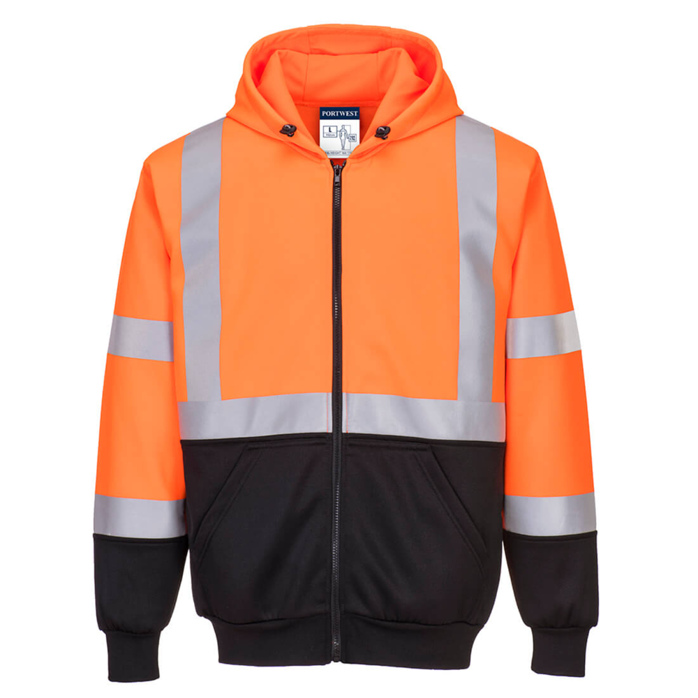 PORTWEST® Hi-Vis Comfort Fit Contrast Zipped Hoodie