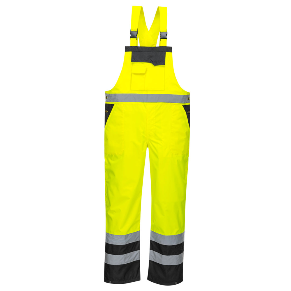 PORTWEST® Waterproof Hi-Vis Breathable Contrast Rain Bib Overall