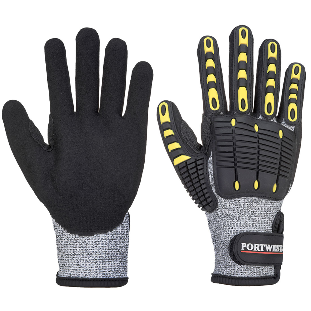 PORTWEST® Heavy Duty Impact C13 Nitrile Sandy Reinforced Palm Glove A4