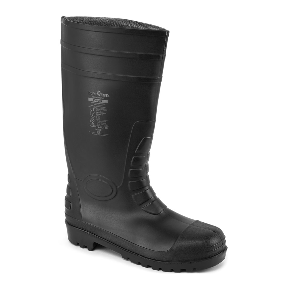 PORTWEST® Waterproof Steel PVC Wellington S5 FO CI w/ Reinforced ankle protection