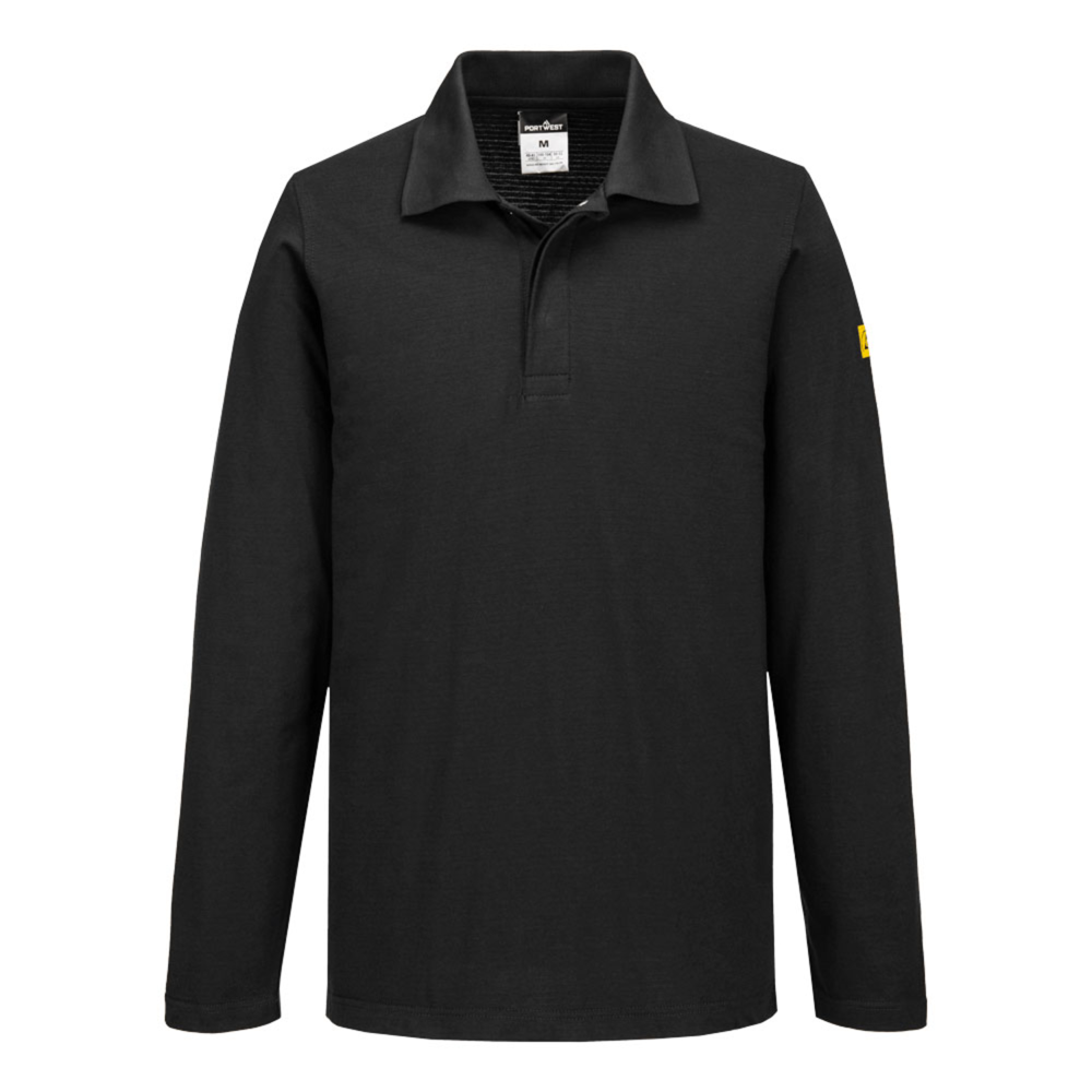 PORTWEST® Lightweight Carbon Fibre Knitted Antistatic ESD Polo Shirt L/S
