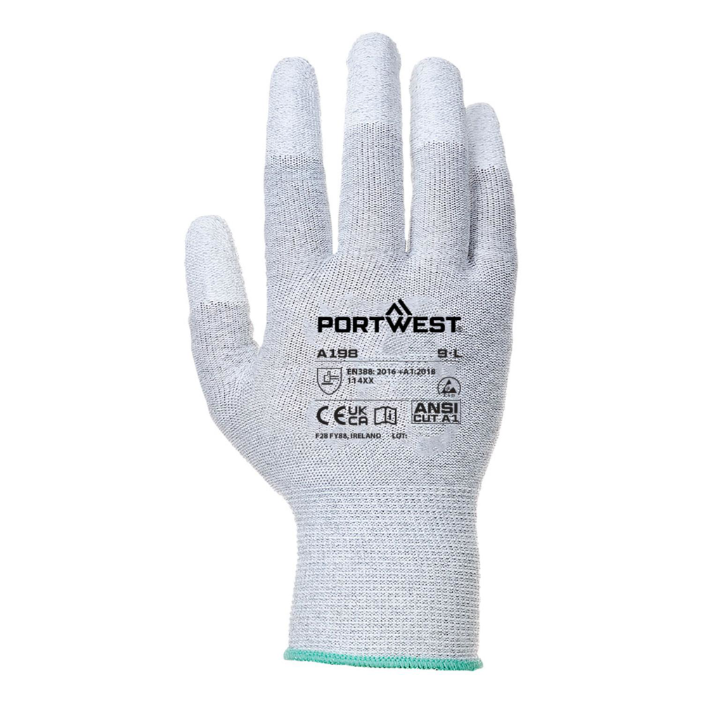 PORTWEST® Antistatic ESD 13 PU Fingertip Glove w/ ANSI Cut Level A1