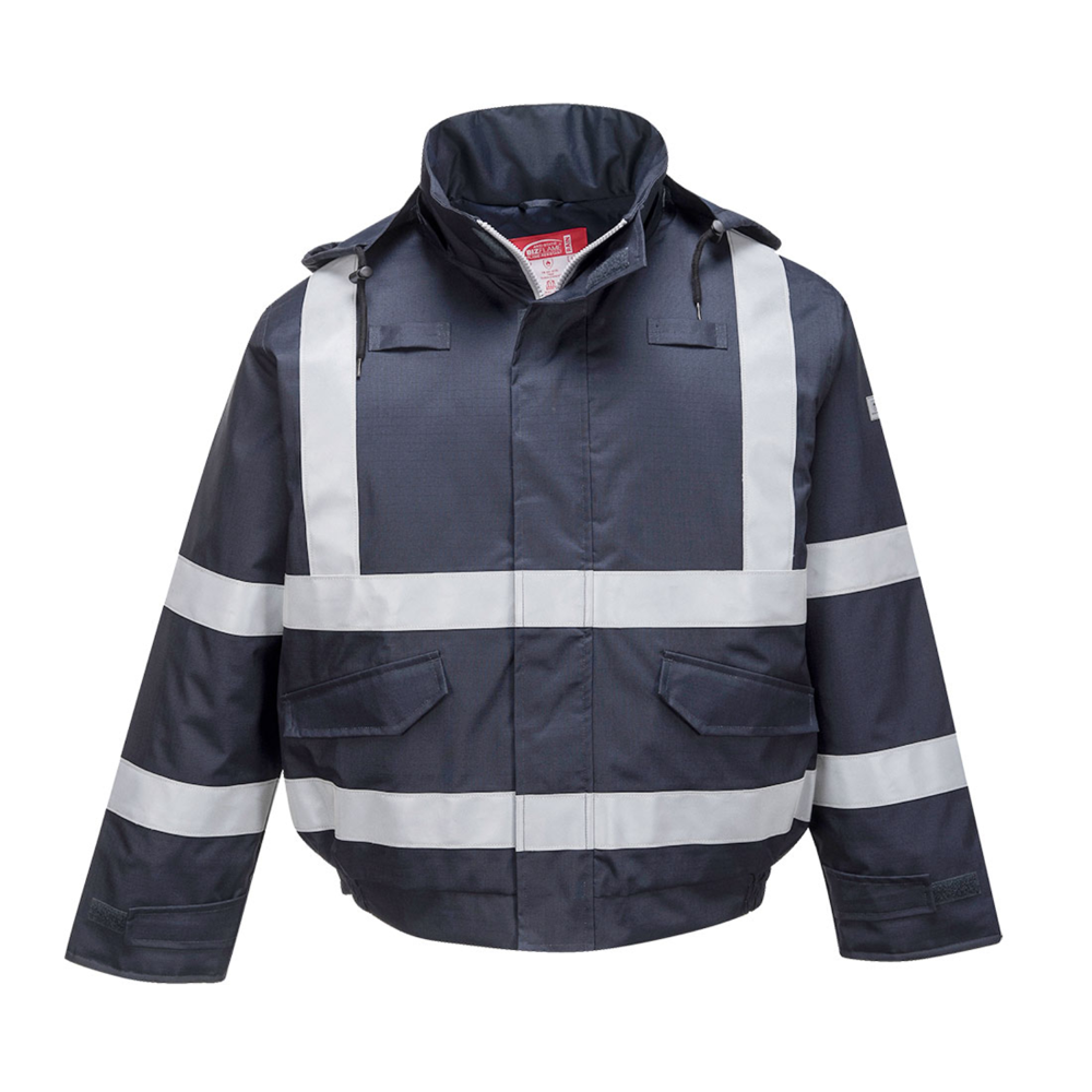 PORTWEST® Antistatic Bizflame Rain FR Winter Bomber Jacket w/ Detachable Hood