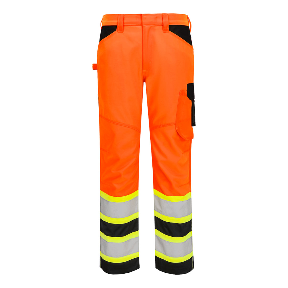 PORTWEST® Stain Resistant Hi-Vis Contrast Tape Work Pants w/ 5 Pockets