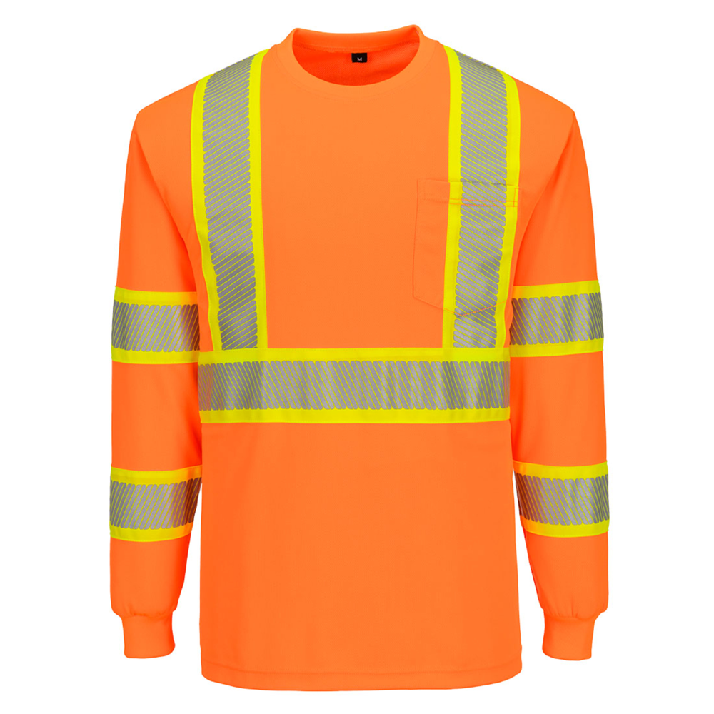 PORTWEST® Lightweight Hi-Vis X Back T-Shirt L/S w/ Moisture Wicking
