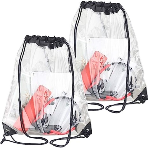 5 Clear Drawstring Backpack Waterproof Stadium Bag Transparent Cinch Sack Stadium Approved Cinch Sacks Bag Clear PVC Drawstring Backpack main image 4