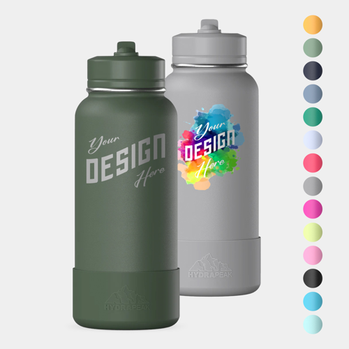 HPK3932 32 oz Hydrapeak Stainless Steel Insulated Sport Water Bottle w/  Straw Lid