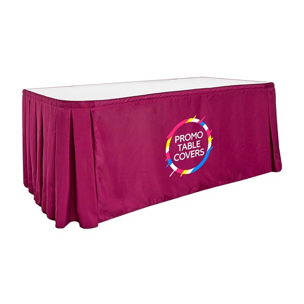 Box Pleat Table Skirt - Front Panel Print